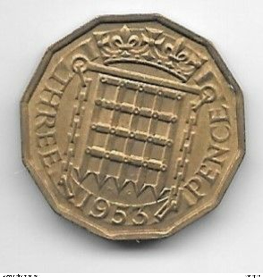 Great Britain 3 Pence 1953  Km 886  Xf+/ms60 - F. 3 Pence