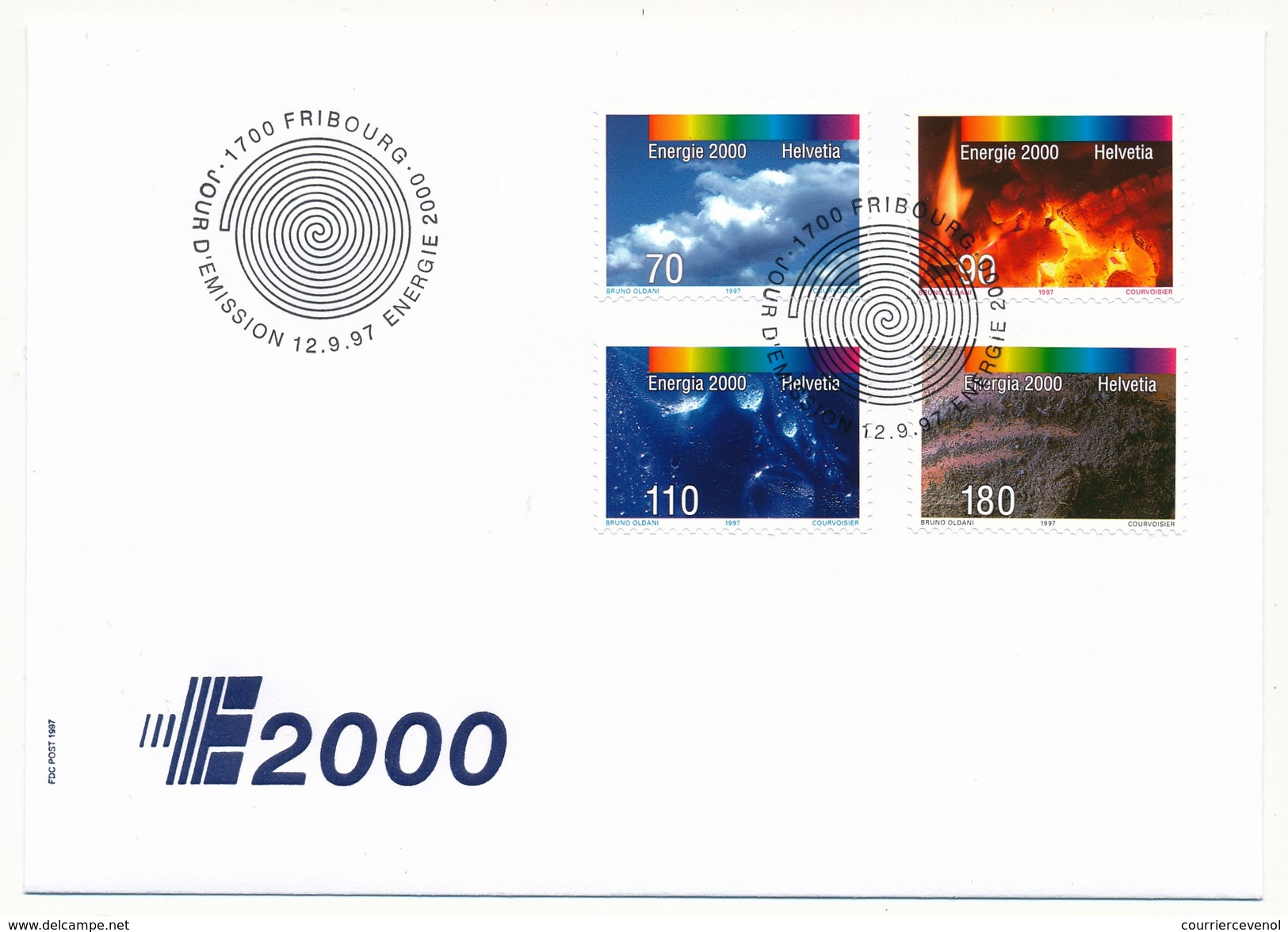 SUISSE - 5 Enveloppes FDC "ENERGIES 2000" - Fribourg 1997 - Andere & Zonder Classificatie