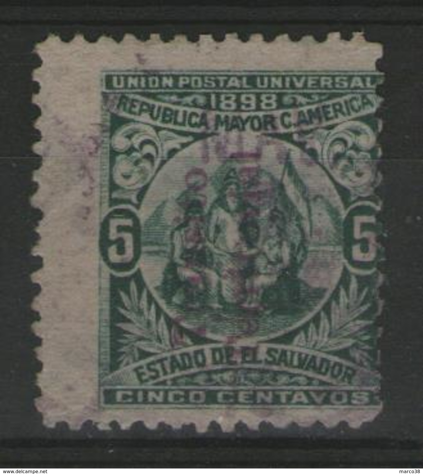 SALVADOR:  N°175a Oblitéré (surcharge Violette)       - Cote 160&euro; - - El Salvador