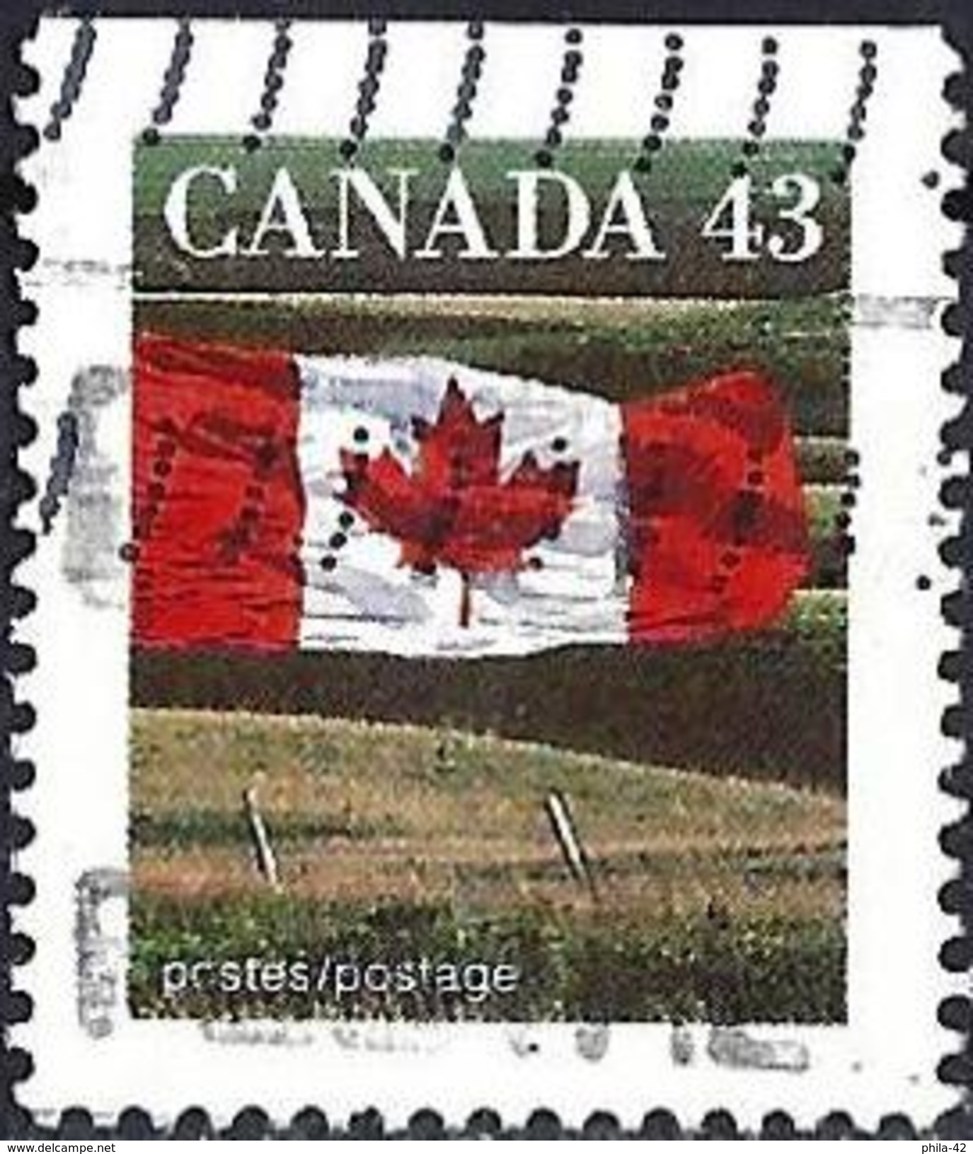 Canada 1994 - National Flag ( Mi 1338Ho - YT 1298b ) - Used Stamps