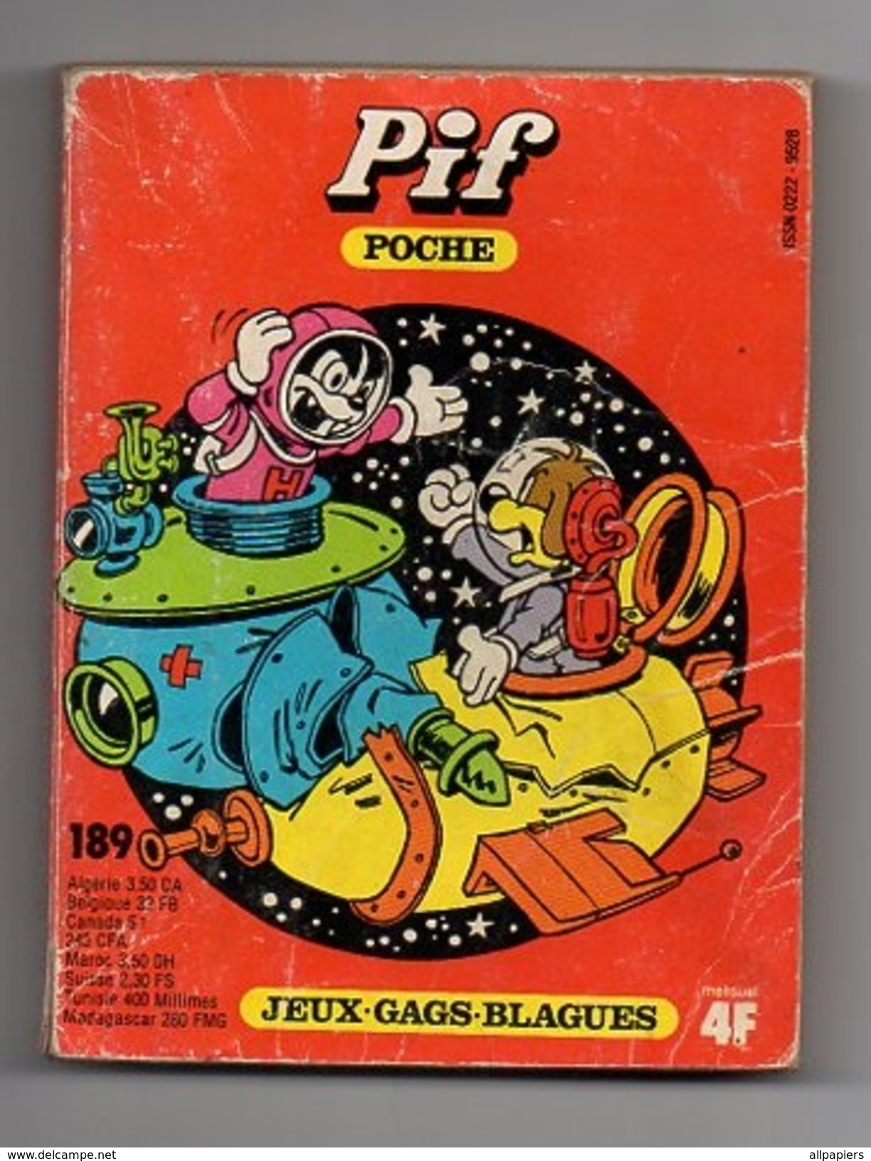 Pif Poche N°189 Jeux - Blagues - Gags De 1981 - Pif - Autres