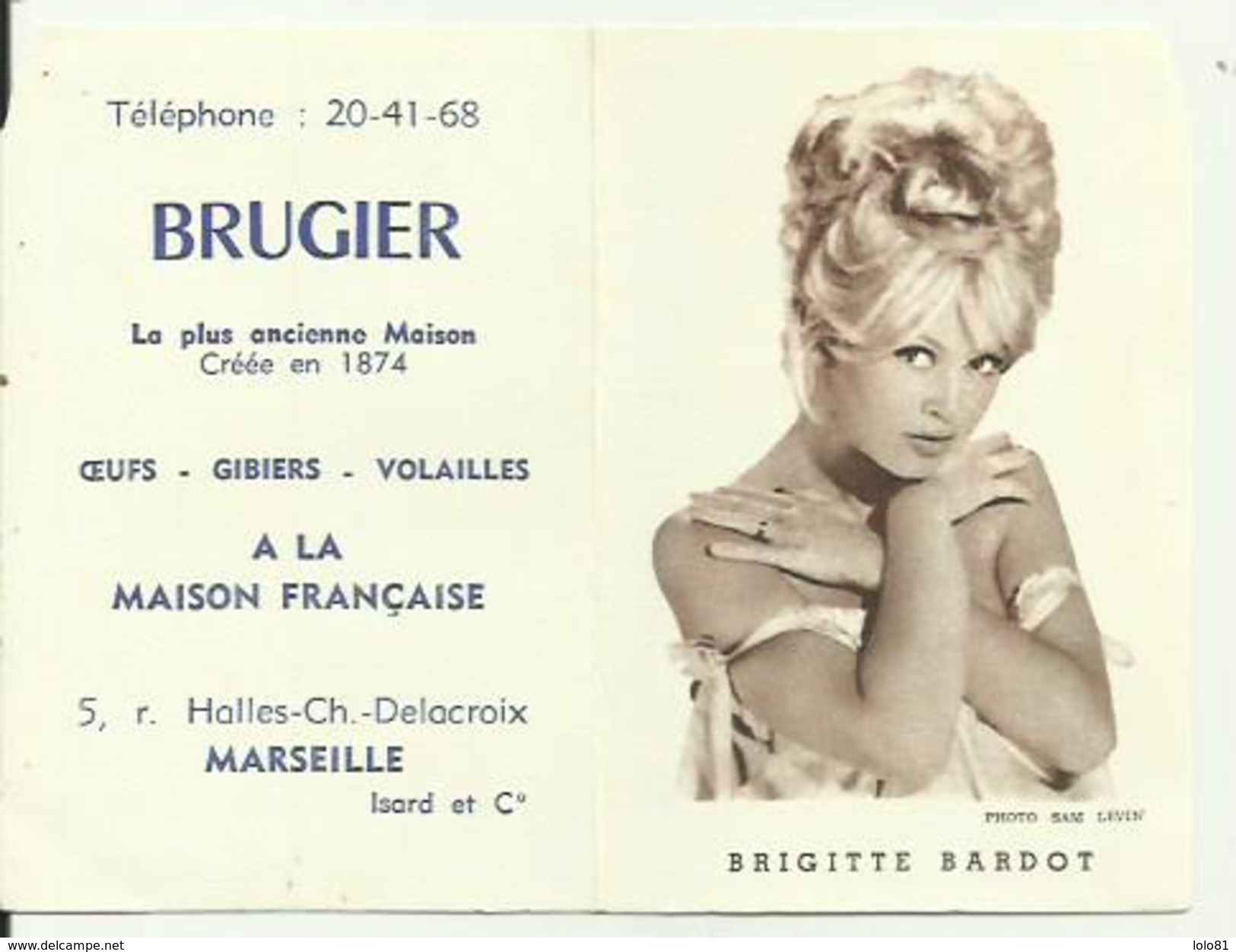 Calandrier 1961 Brigitte Bardot - Petit Format : 1961-70