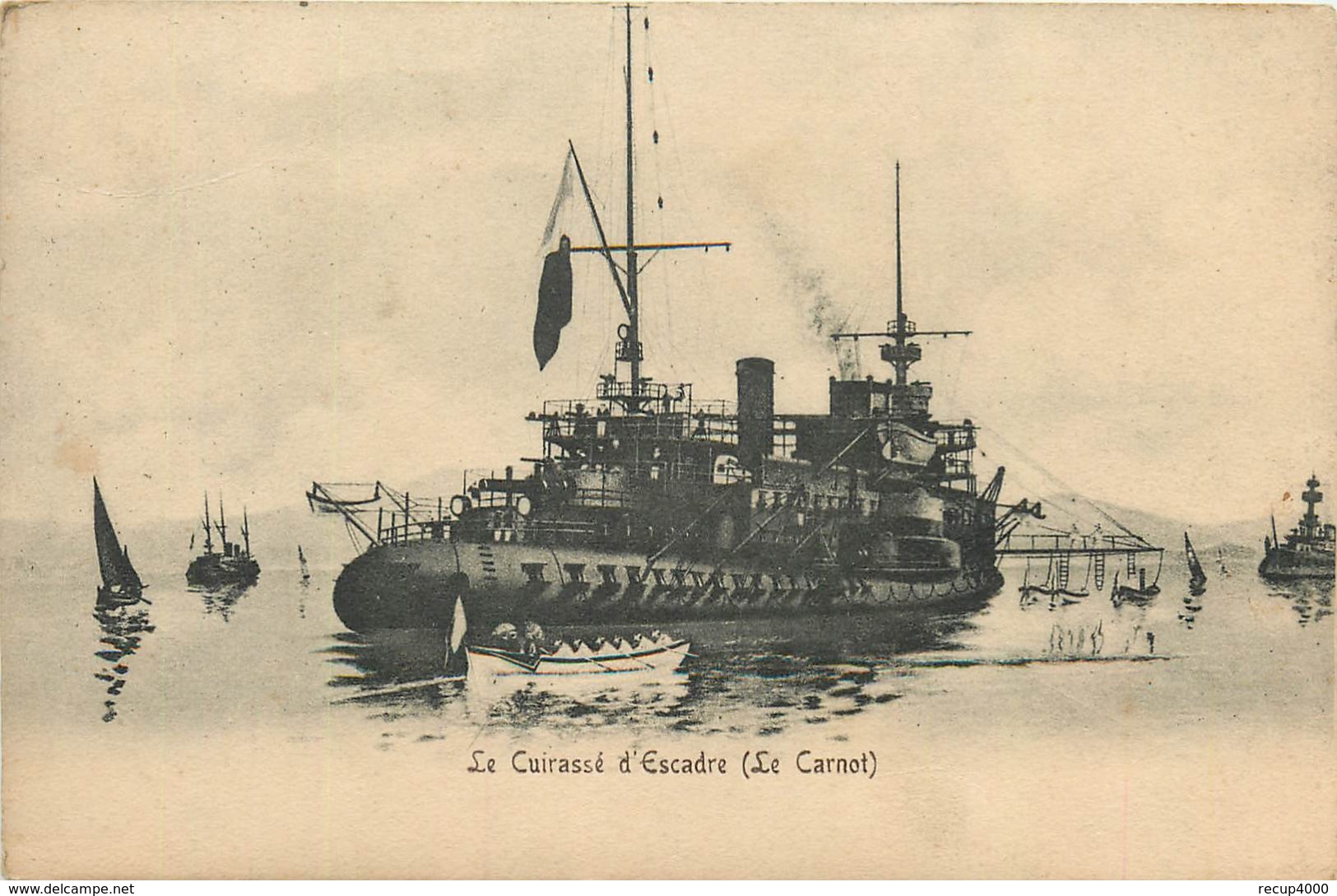 BATEAUX  Bateau De Guerre "le Carnot " Cuirassé D'escadre  2scans - Guerra