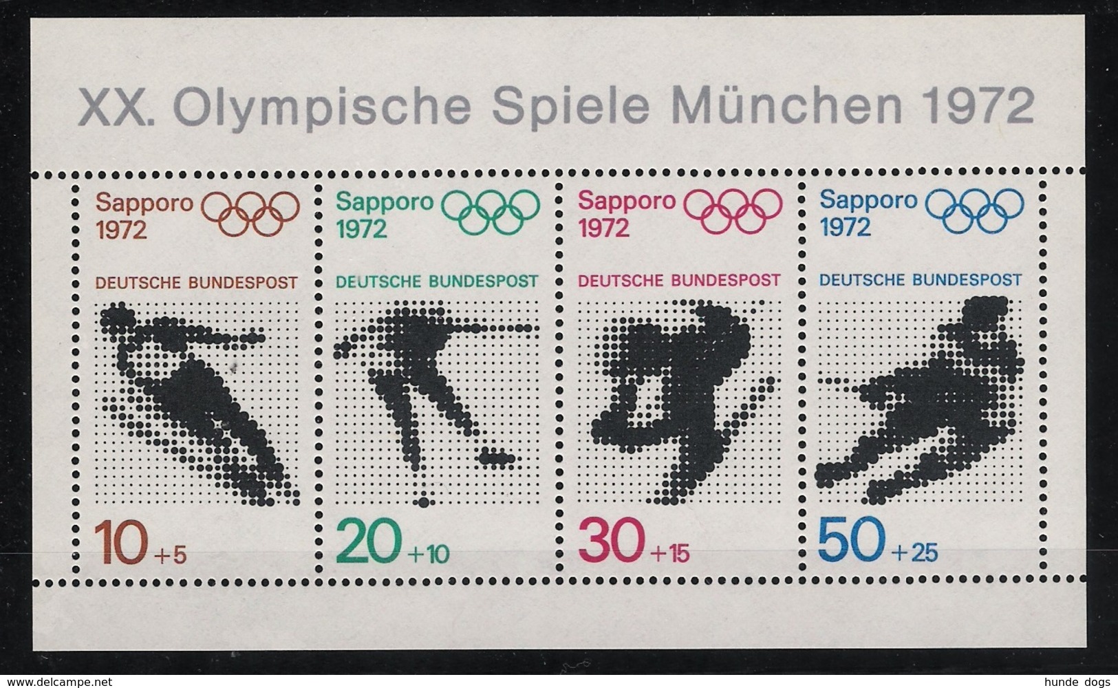 BRD 1971 Mi# 684-87 ** MNH Sport Olympische Spiele Olympics Sapporo 1972 München - Winter 1972: Sapporo