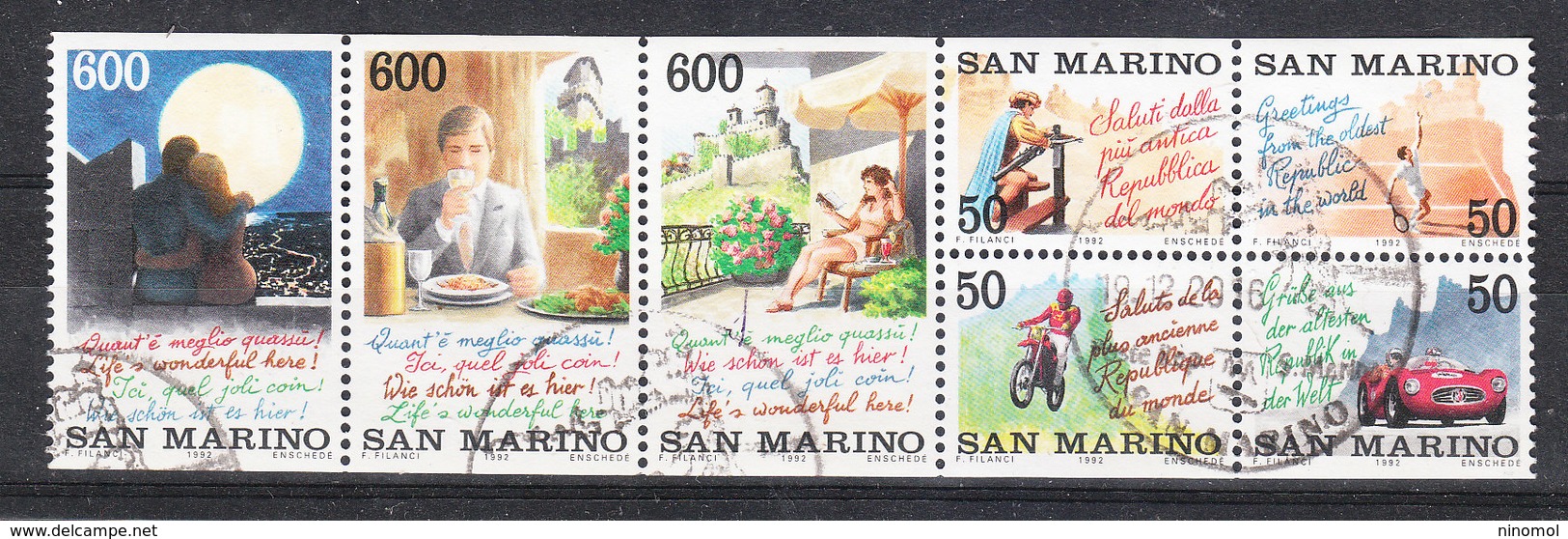 San Marino  - 1992. Turismo. Sport Vari; Automobilismo Mille Miglia, Tennis, Motocross.Motoring. Car. Complete Set - Cars