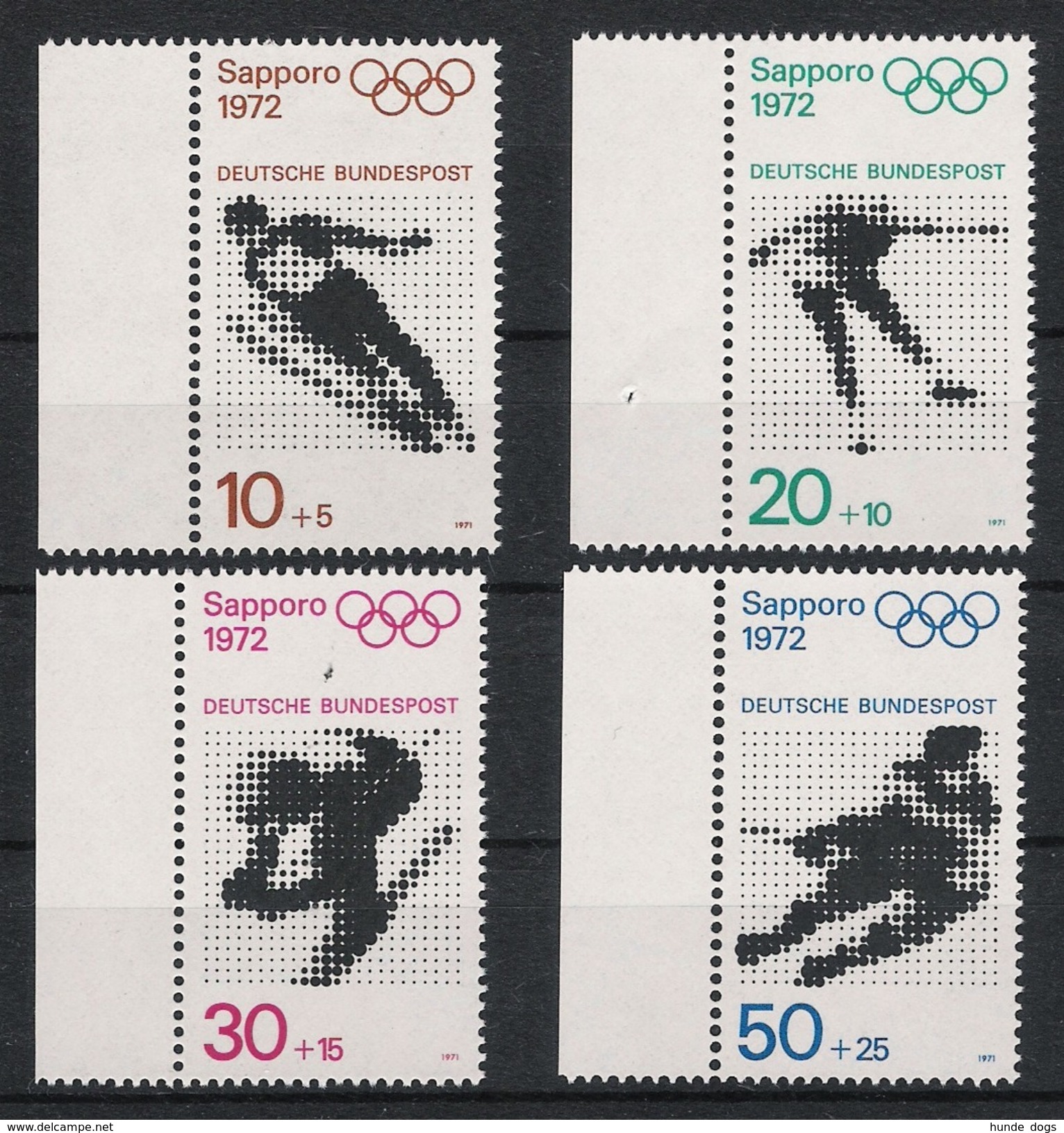 BRD 1971 Mi# 680-83 ** MNH Sport Olympische Spiele Olympics Sapporo 1972 München - Winter 1972: Sapporo