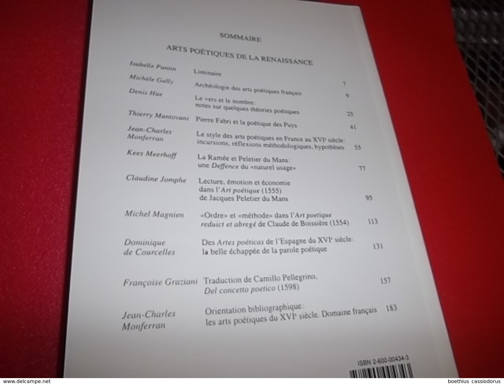 ARTS POETIQUES DE LA RENAISSANCE / NOUVELLE REVUE DU XVIe Siècle 18/1 2000 DROZ - Andere & Zonder Classificatie