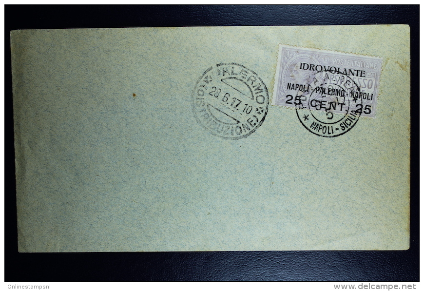 Italy: IDROVOLANTE Napoli - Palermo - Napoli 28-6-1917  On Cover  Sa Nr 2  Mi Nr 127 - Poste Aérienne