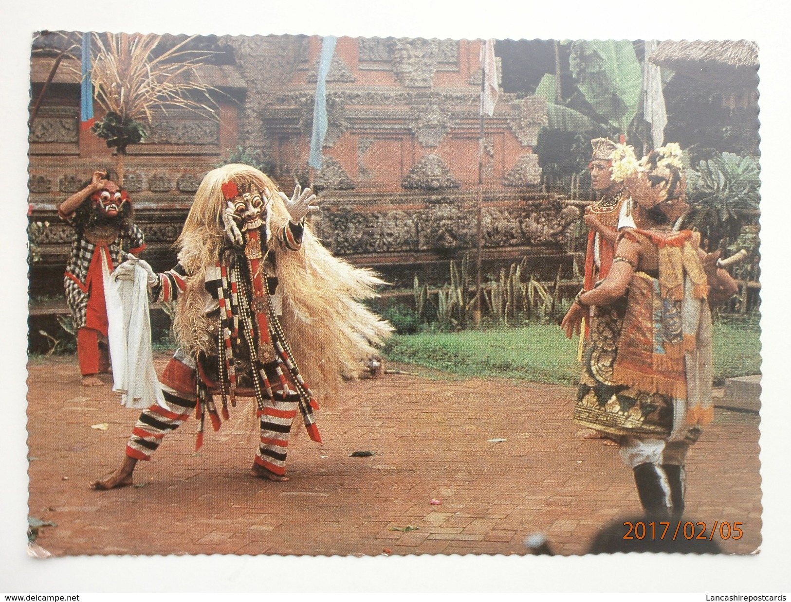 Postcard Long Hair Creature On Bali Island Indonesia Used At Singapore In 1973 Nice Stamps My Ref B2294 - Indonesia