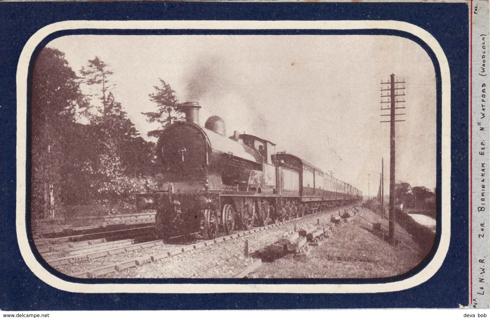 WW1 Railway Postcard LNWR George V 1799 Woodcock Watford 4-4-0 Loco LMS L&NWR - Trains