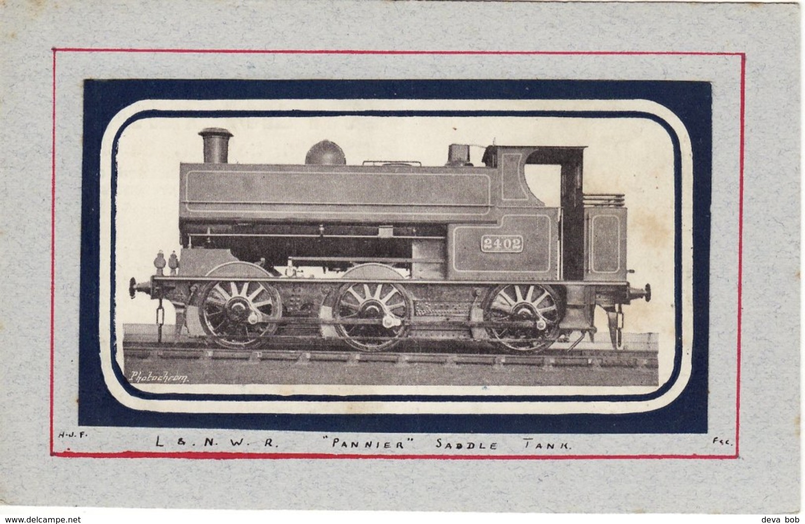 WW1 Railway Postcard LNWR 2402 1F 0-6-0PT Loco LMS Pannier Tank L&NWR - Trains