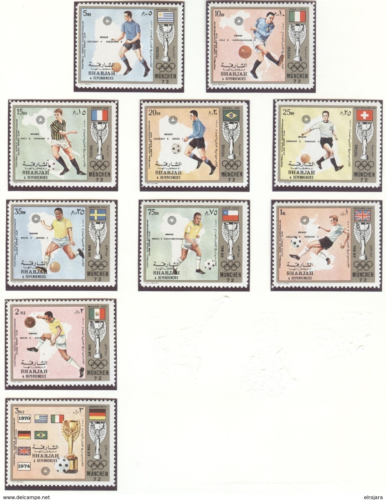SHARJAH Perforated Set Mint Without Hinge - 1974 – West Germany