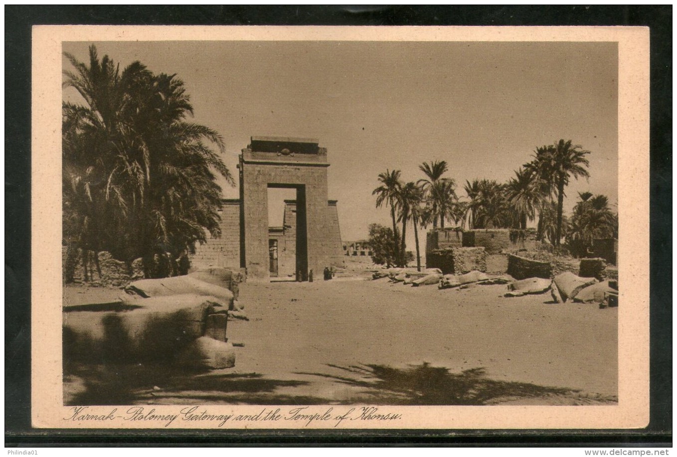 Egypt Karmak Gatrway &amp; Temple Of Khonsu View / Picture Post Card # PC094 - Autres & Non Classés