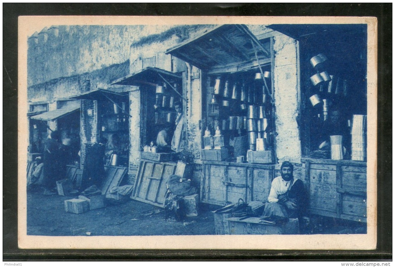 Morocco Meknes Street Seller Shops View / Picture Post Card # PC104 - Meknes