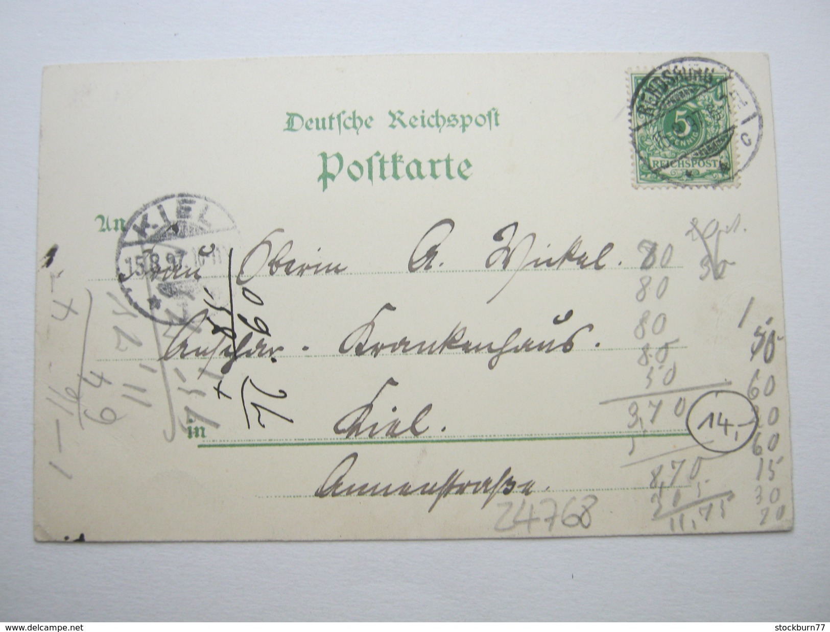 RENDSBURG, Colorlitho     , Seltene Karte  1897 Mit Marke + Stempel - Rendsburg