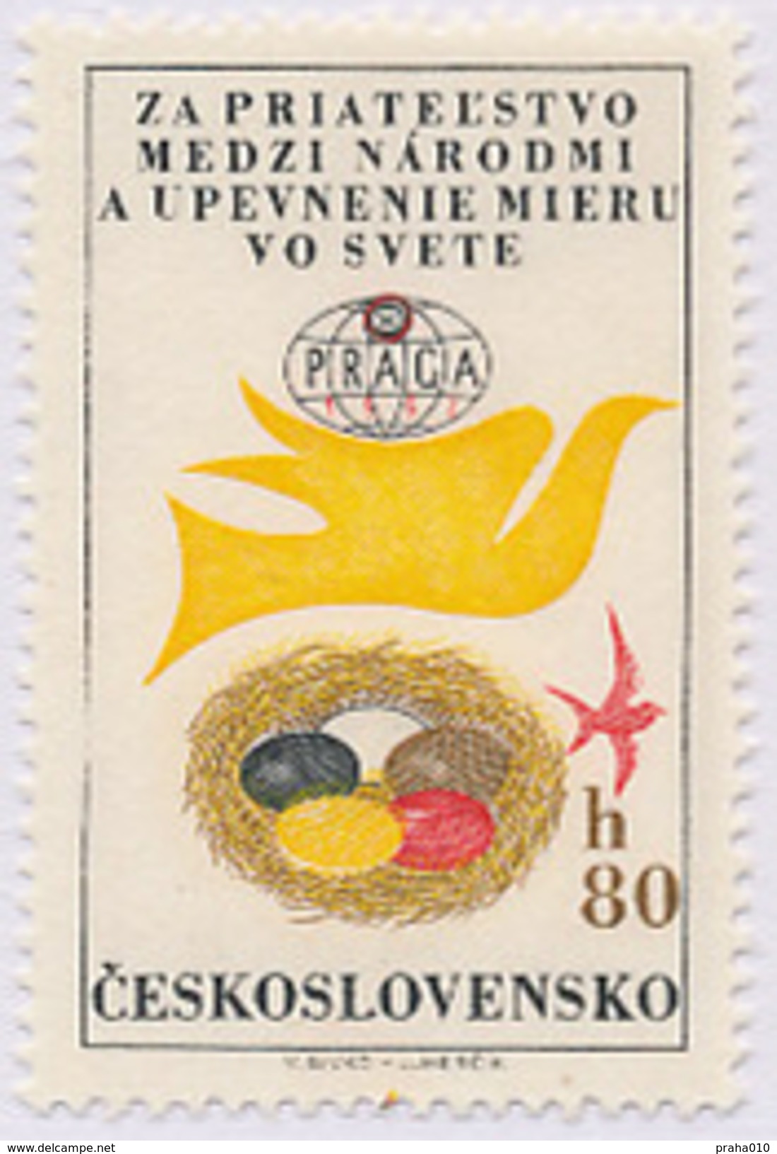 Czechoslovakia / Stamps (1962) L0050 (Air Mail Stamp): World Stamp Exhibition PRAGA 1962; Painter: V. Sivko - Luchtpost