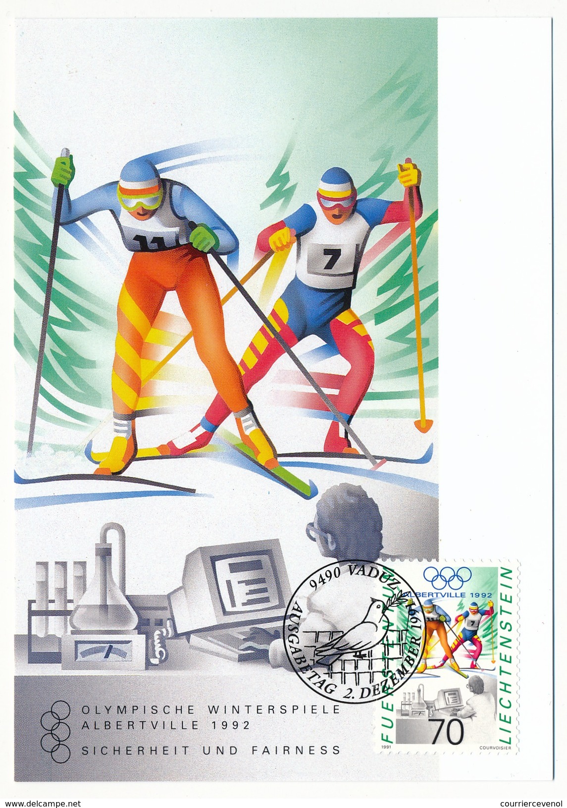 LIECHTENSTEIN - 6 enveloppes + 6 cartes thème Sports (dont Jeux olympiques)