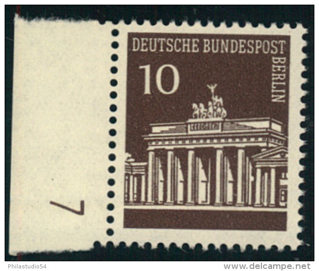 10 Pfg. Brandenburger Tor Postfrisch Von Linken Rand Mit DV ""7"" - Altri & Non Classificati