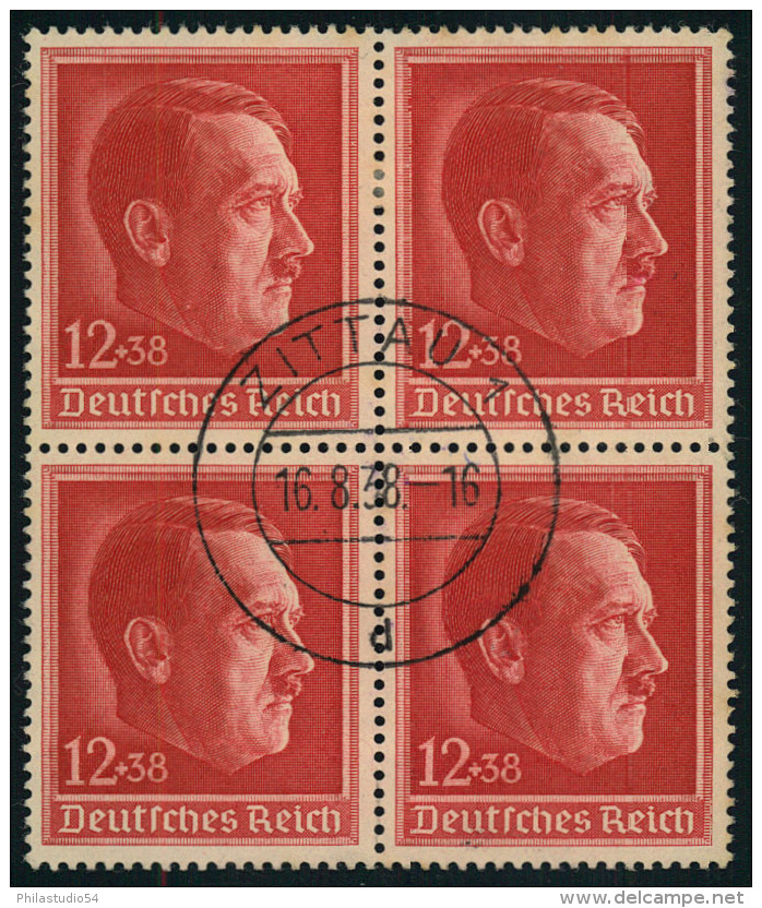 1938, 49. Geburtstag Im Zentrisch Gestempelten Viererblock. - Used Stamps