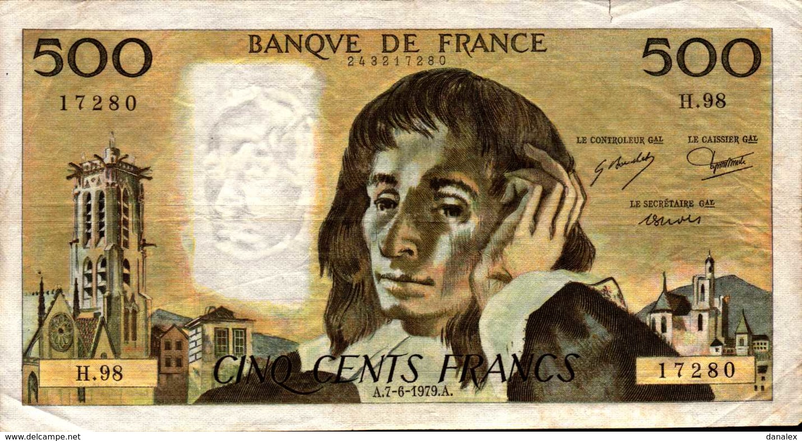 FRANCE 500 FRANCS PASCAL Du 7-6-1979  PicK 156d   F71/19 - 500 F 1968-1993 ''Pascal''