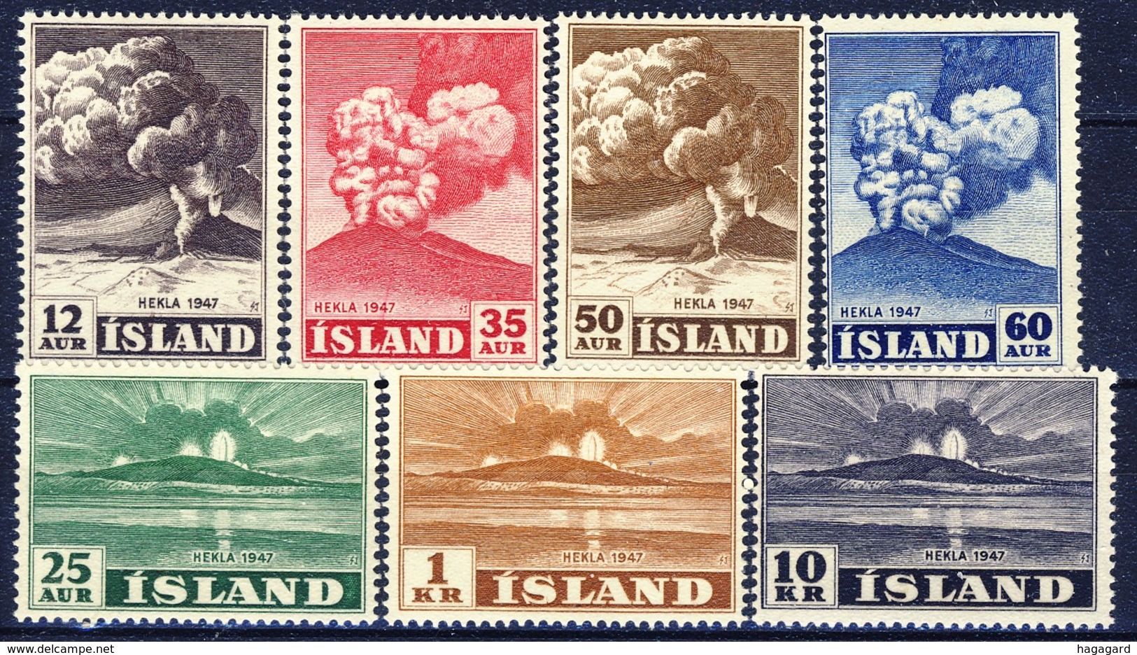 #G1813. Iceland 1948. Vulcano Hekla. Michel 247-53. MNH(**) - Unused Stamps