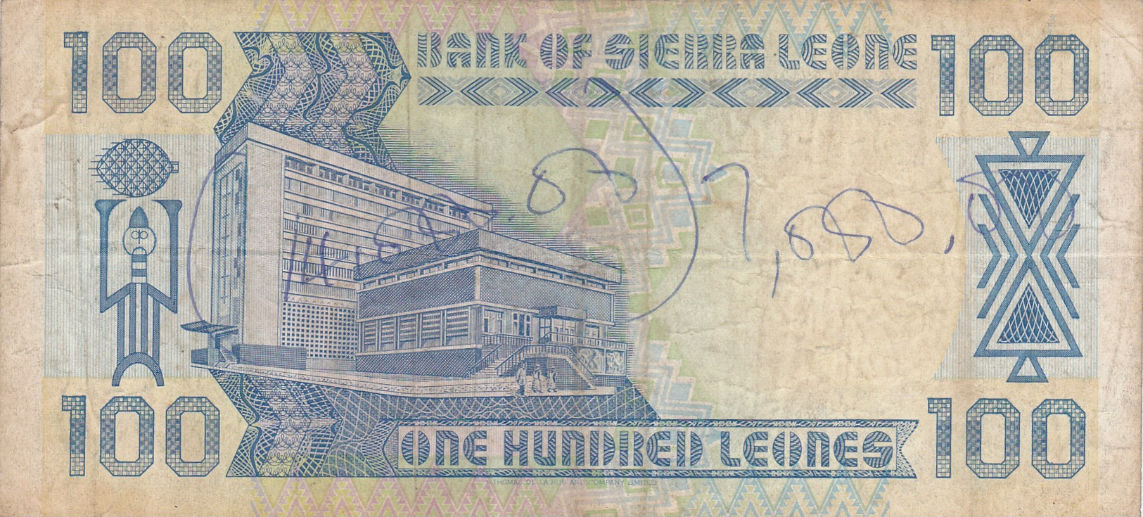 100 Leones 1989. - Sierra Leone