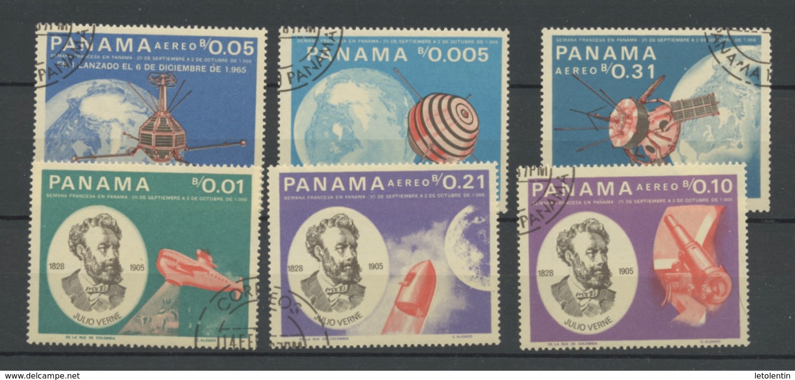 PANAMA - ESPACE ET JULES VERNE - N° Yvert 443/444 + PA 415/418 OBLI. - Panama