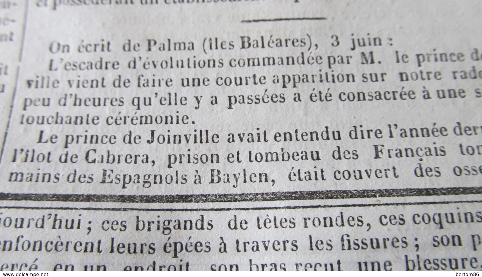 ESPAGNE -PALMA - ÎLES BALEARES / ÎLE DE CABRERA PRISON ET TOMBEAU DES FRANCAIS - PRINCE DE JOINVILLE - 1847 - 1800 - 1849