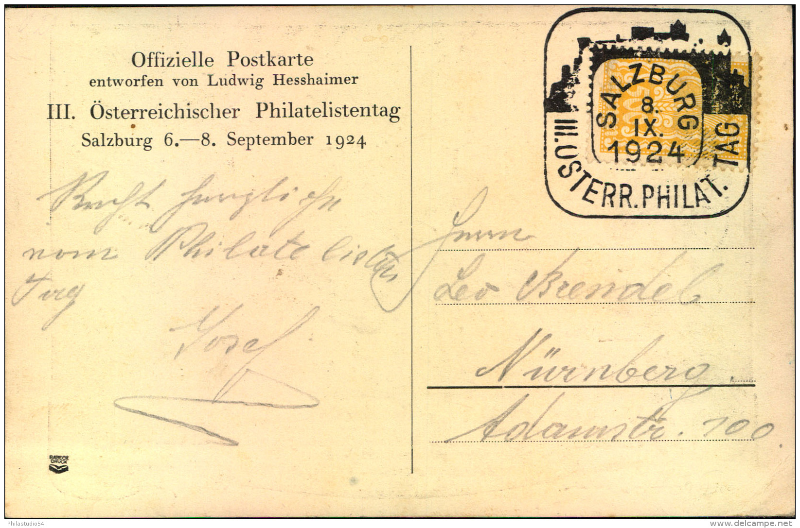 1924, Sonderkarte Und -STempel "III. Österreichischer Philatelistentag" - Levante-Marken