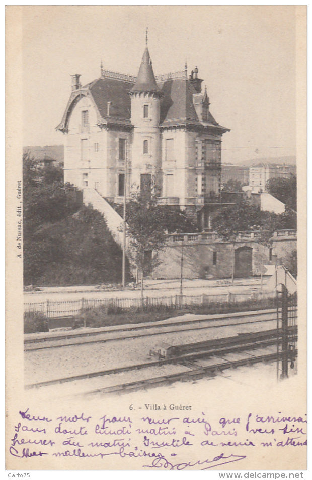 Guéret 23 - Précurseur Villa - Chemin De Fer -  1902 - Guéret