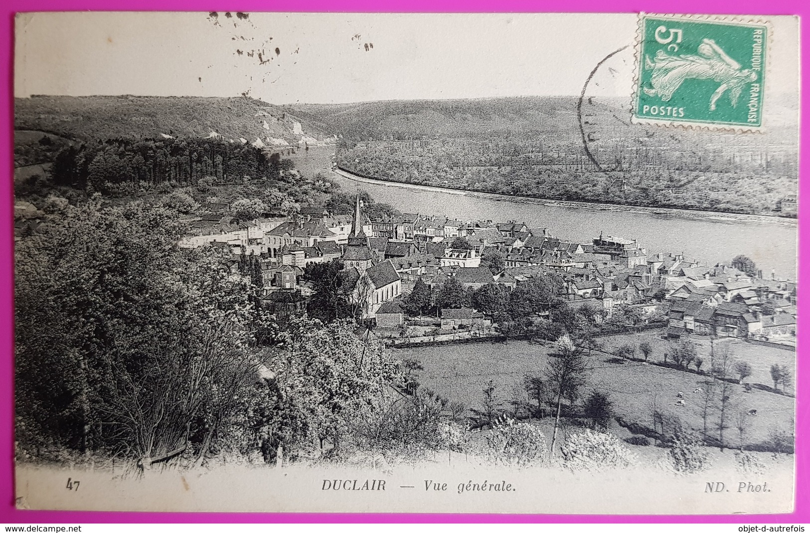 Cpa Duclair Vue Générale Carte Postale 76 Seine Maritime Proche Berville Rouen Bardouville Canteleu Petit Quevilly - Duclair