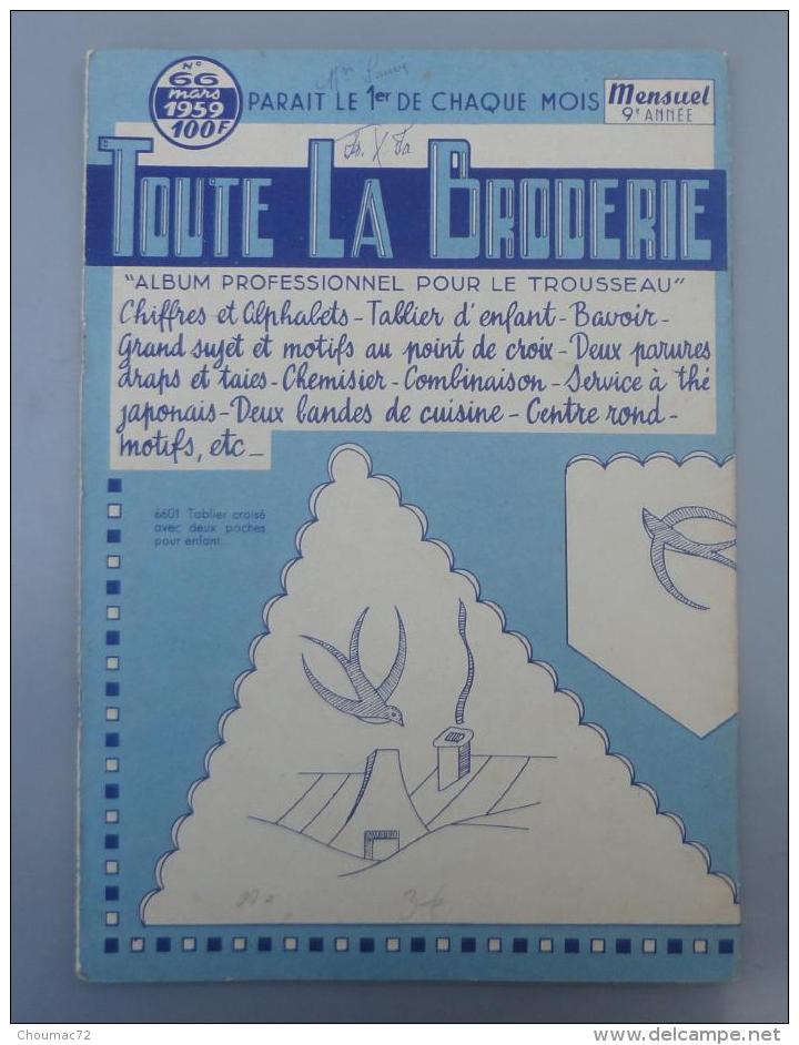 001, Loisirs Créatifs, Toute La Broderie - 1959 N° 66 - Autres & Non Classés