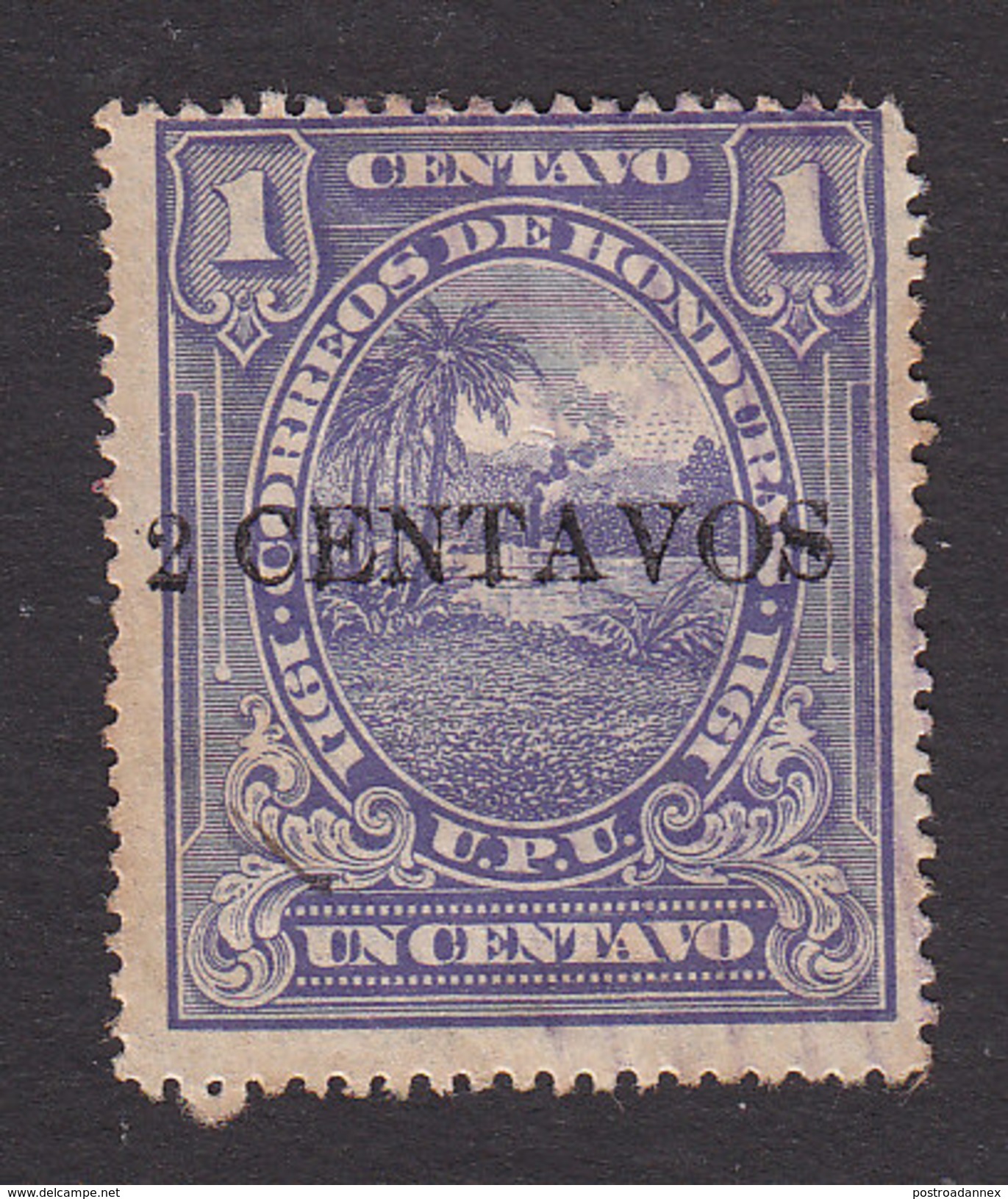 Honduras, Scott #141, Used, Honduran Scene Surcharged, Issued 1913 - Honduras