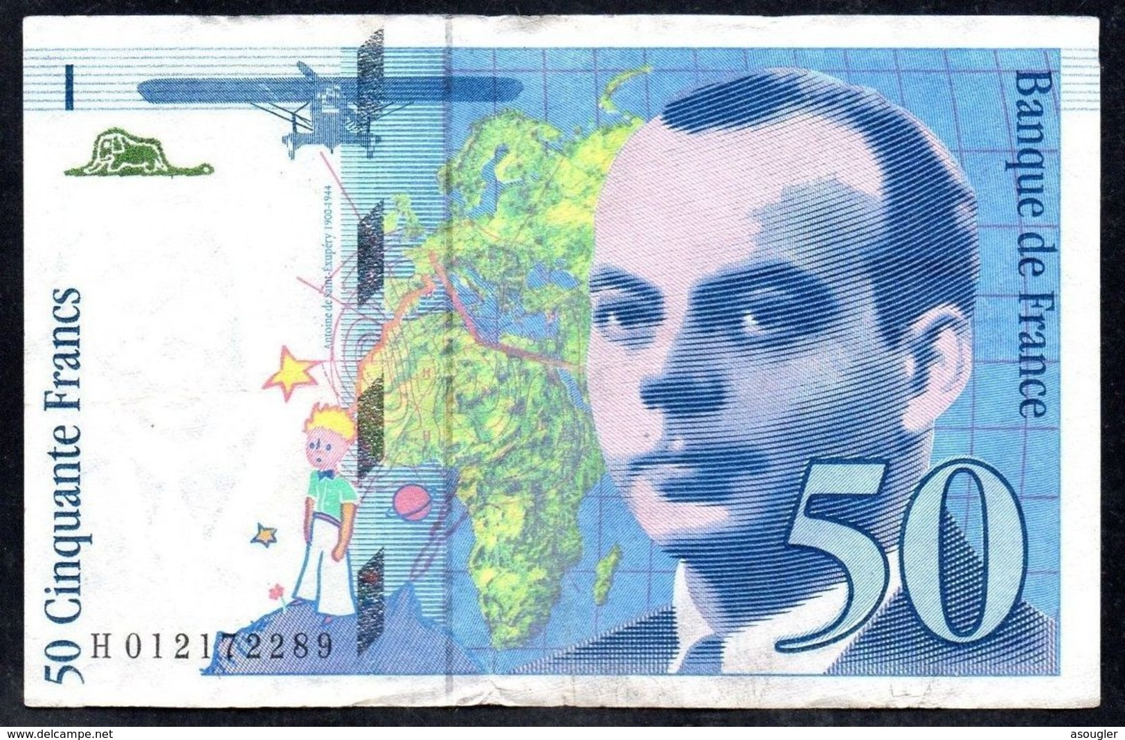 FRANCE 50 FRANCS 1993 VG-F P-157b - 50 F 1992-1999 ''St Exupéry''