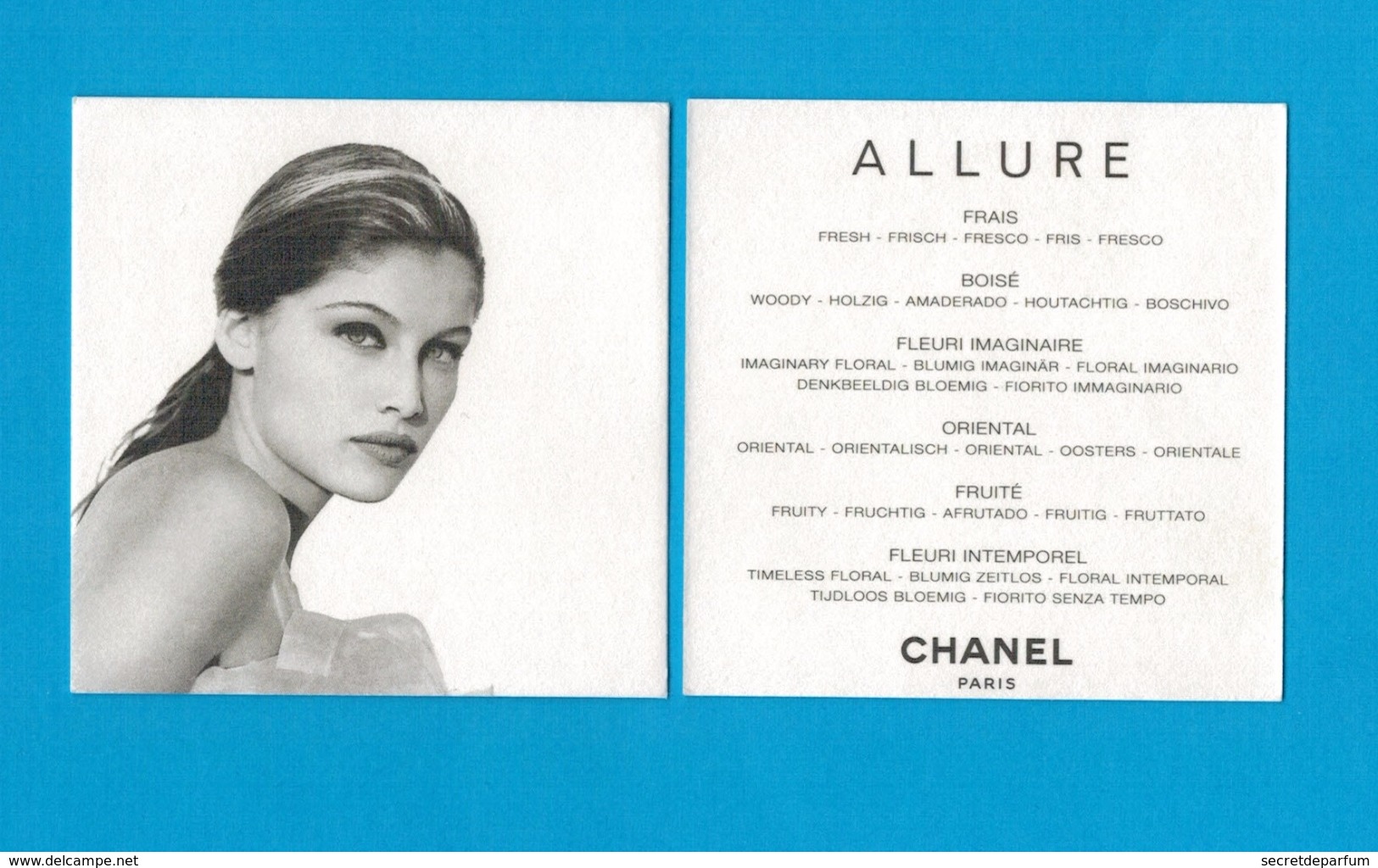 Cartes Parfumées Carte CHANEL ALLURE     De CHANEL - Modernes (à Partir De 1961)