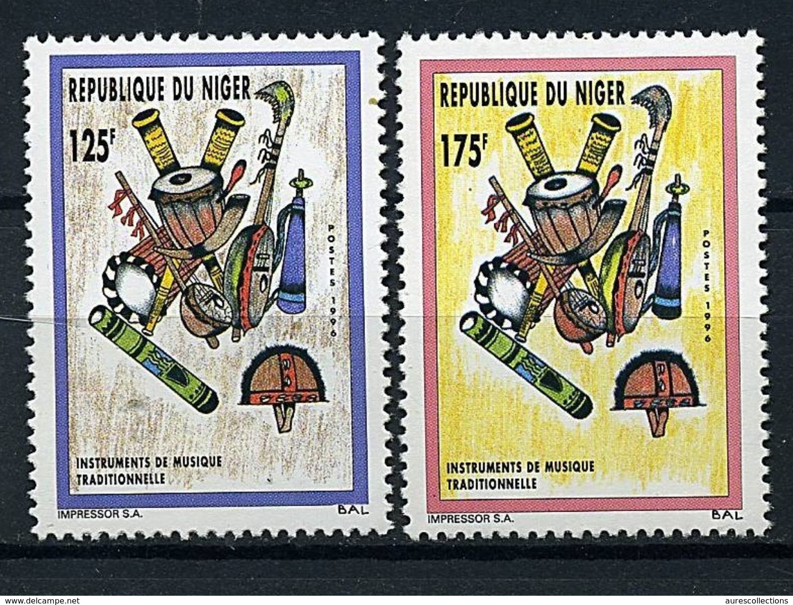 NIGER 1996 YT 878/9 Instruments De Musique Traditionnelle TRADITIONAL MUSIC INSTRUMENTS MNH ** RARE - Niger (1960-...)