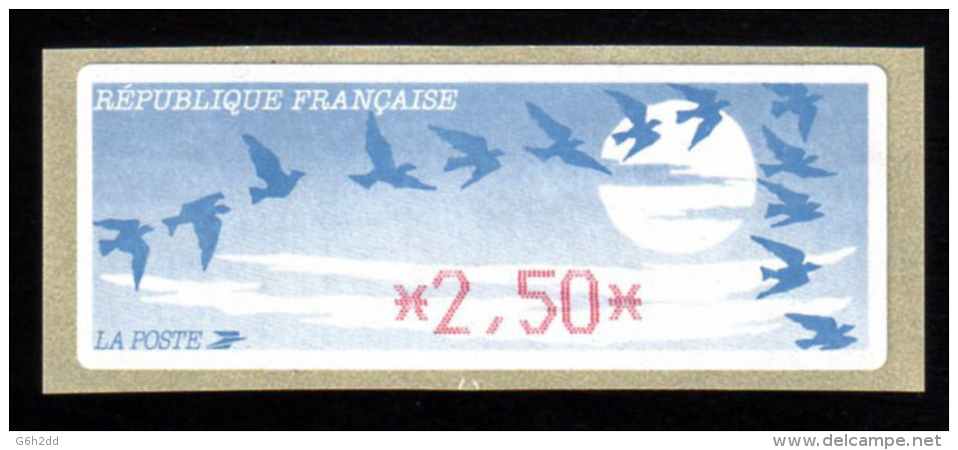 ATM-244- Timbre De Distributeur, Type Envol D'oiseaux - 1990 « Oiseaux De Jubert »