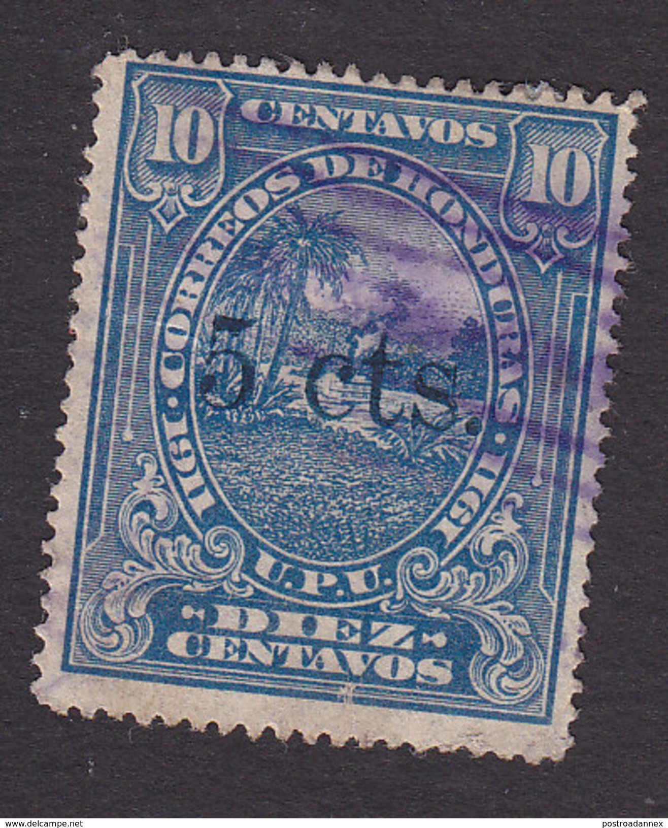 Honduras, Scott #146, Used, Honduran Scene Surcharged, Issued 1913 - Honduras