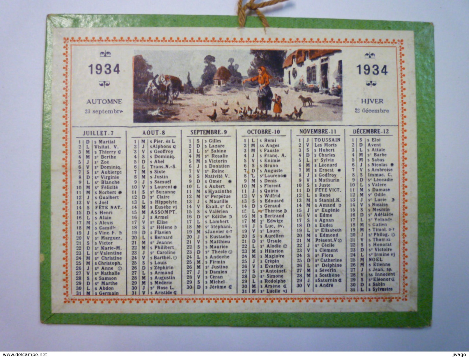 PETIT CALENDRIER  1934   (format  12,8 X 10 Cm) - Small : 1921-40