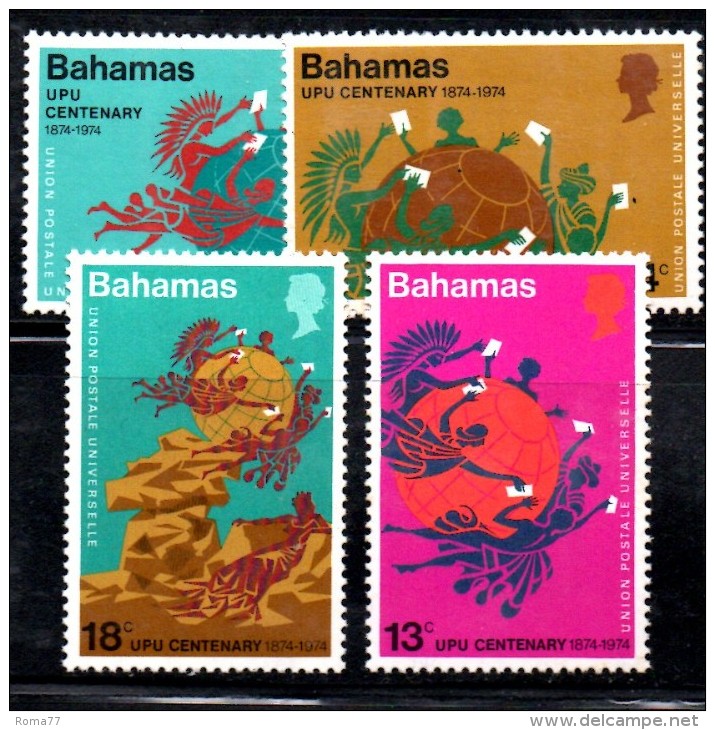 U150 - BAHAMAS 1974 , Yvert N. 346/349  ***  MNH  UPU - Bahamas (1973-...)