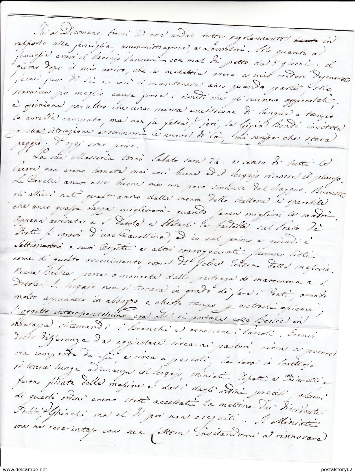 Prefilatelica,Firenze Per Parigi. Via Di Sarzana, Poste Restante 1851 Interessante Lettera Con Varie Notizie Storiche, - Toskana