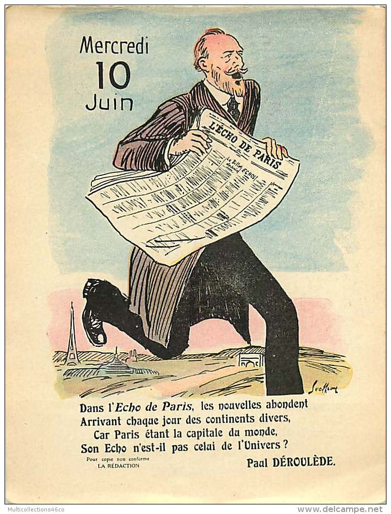 050217 - Feuille Extraite De L'ALBUM REVUE Des OPINIONS CALENDRIER 1914 éphéméride - Journal Louis D'or - Colecciones