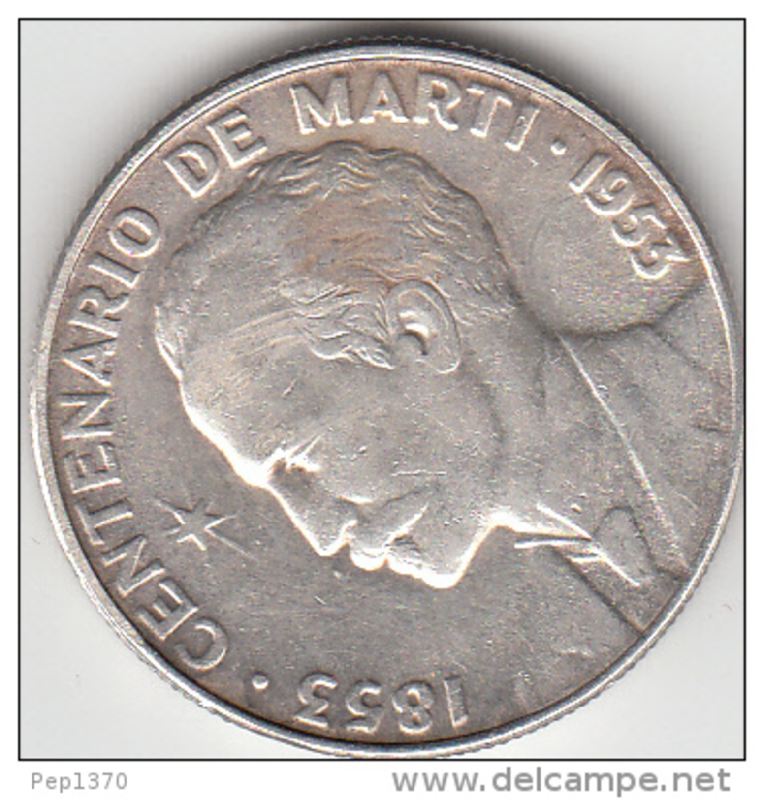 CUBA 1953 - MONEDA DE PLATA (SILVER) DE 50 CENTAVOS - CENTENARIO DE JOSE MARTI - Cuba