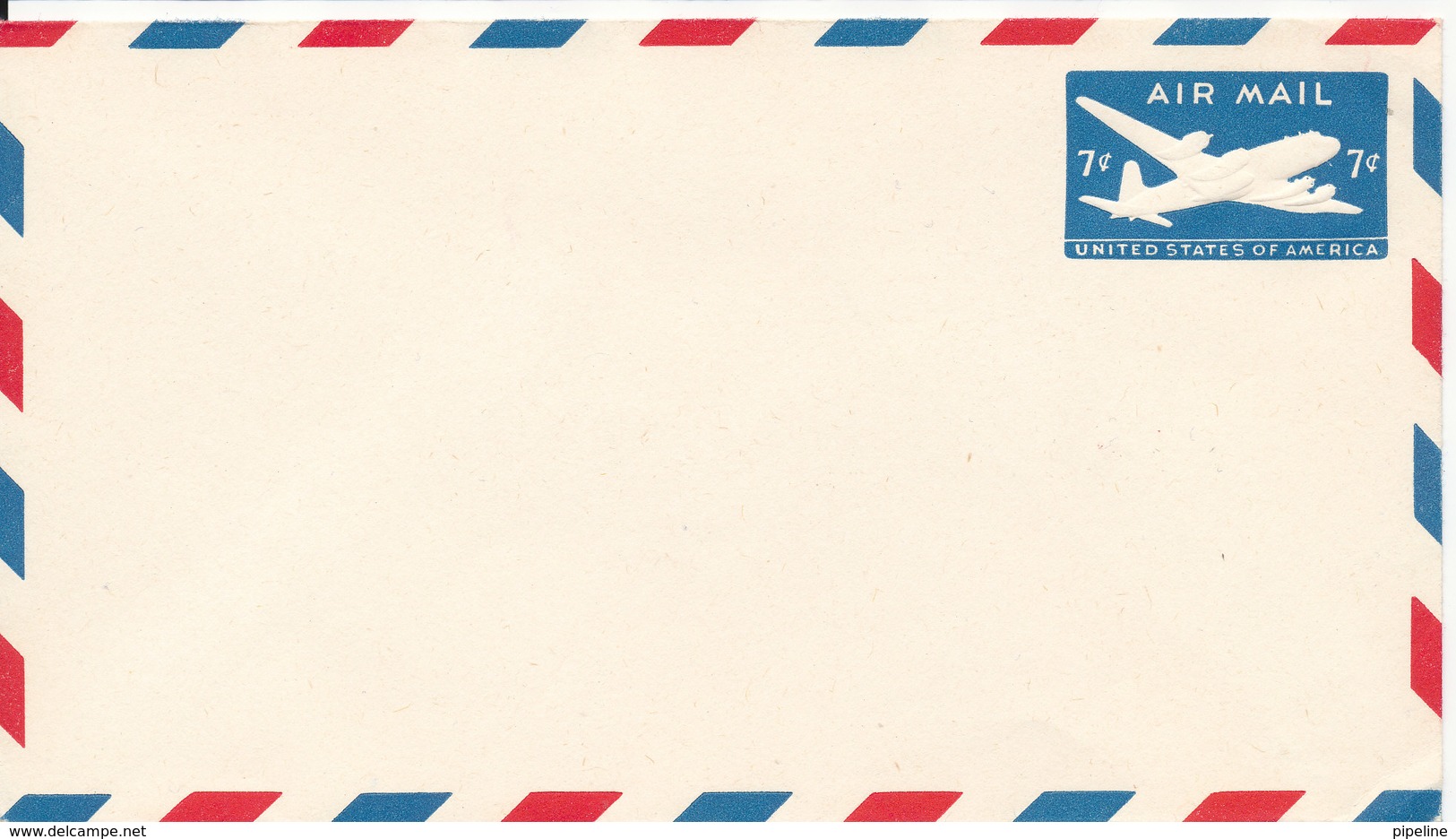 USA Postal Stationery Air Mail Cover In Mint Condition 7c Aeroplane Blue - 1941-60