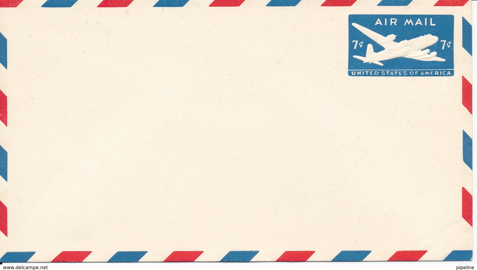 USA Postal Stationery Air Mail Cover In Mint Condition 7c Aeroplane Blue - 1941-60