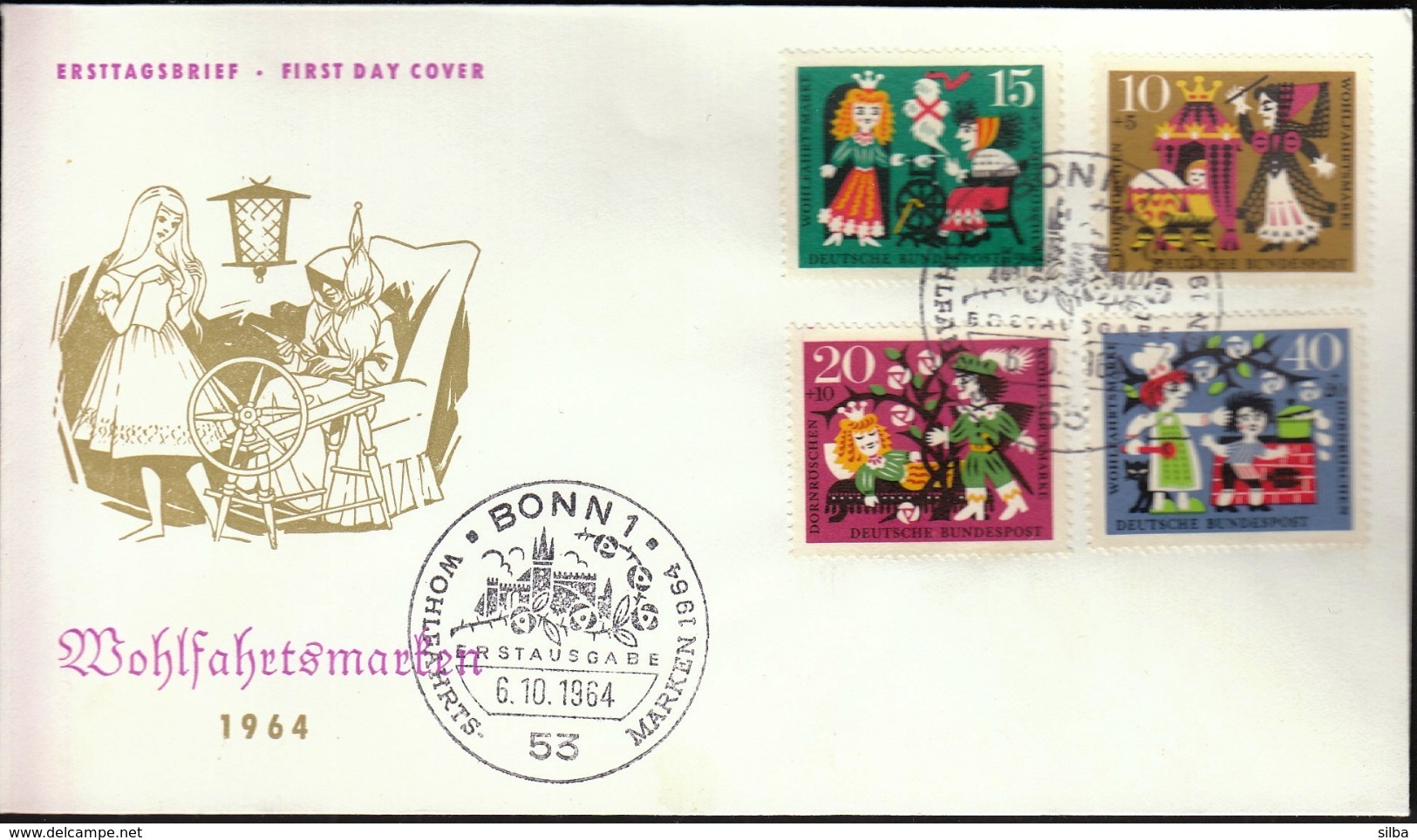 Germany Bonn 1964 / Fairy Tales / Wohlfahrtsmarken / Welfare Stamps / Grimm Brothers - Fairy Tales, Popular Stories & Legends