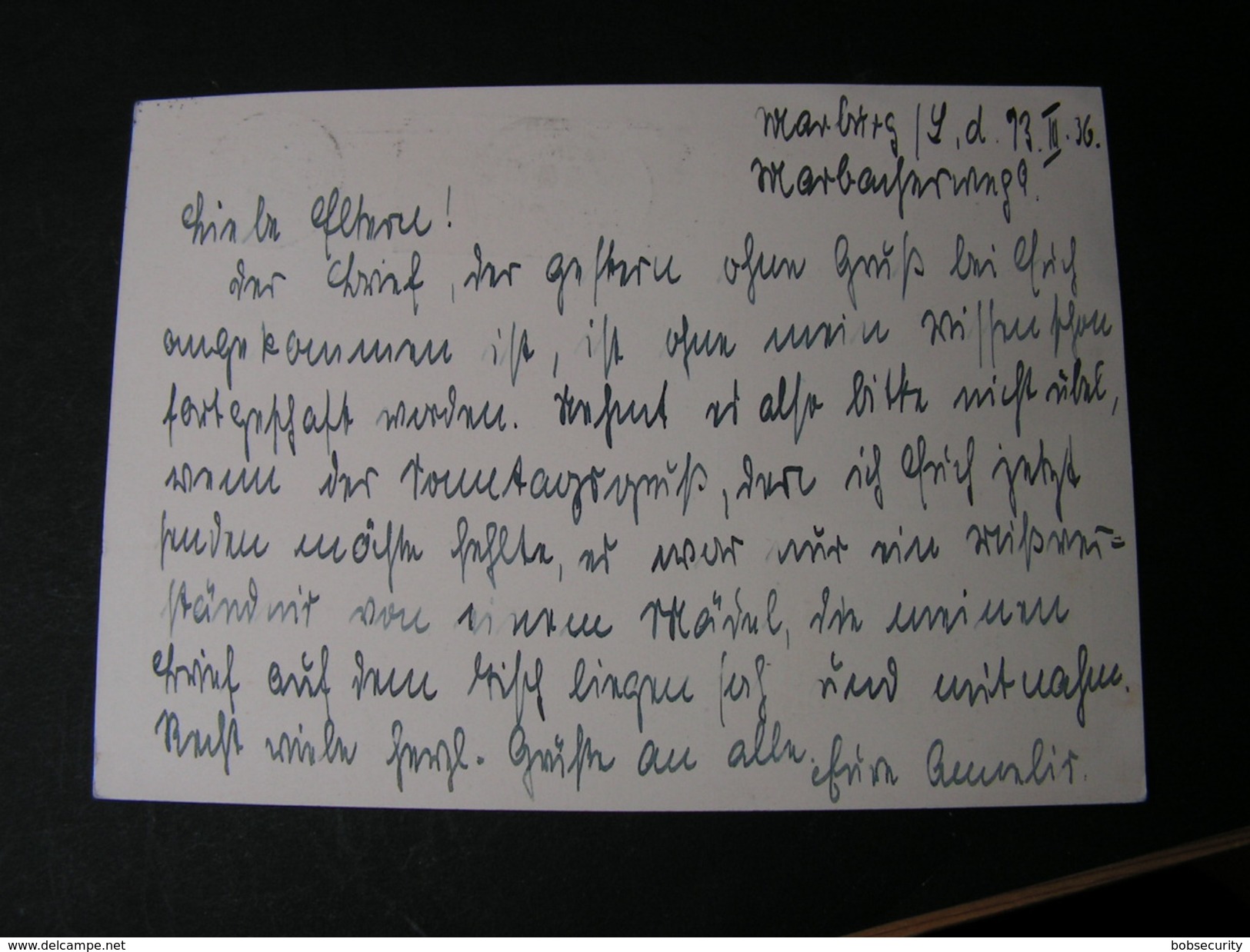 DR Marburg Karte Uni 1936 - Sonstige & Ohne Zuordnung