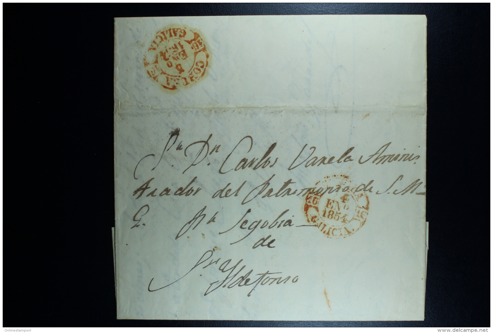 Spain: De La Coruna A S.IIdefonso  Dos Fechas Diferentes 4 Y 5 De Enero, 2 Diff. Date Stamps   Complete Letter - ...-1850 Vorphilatelie