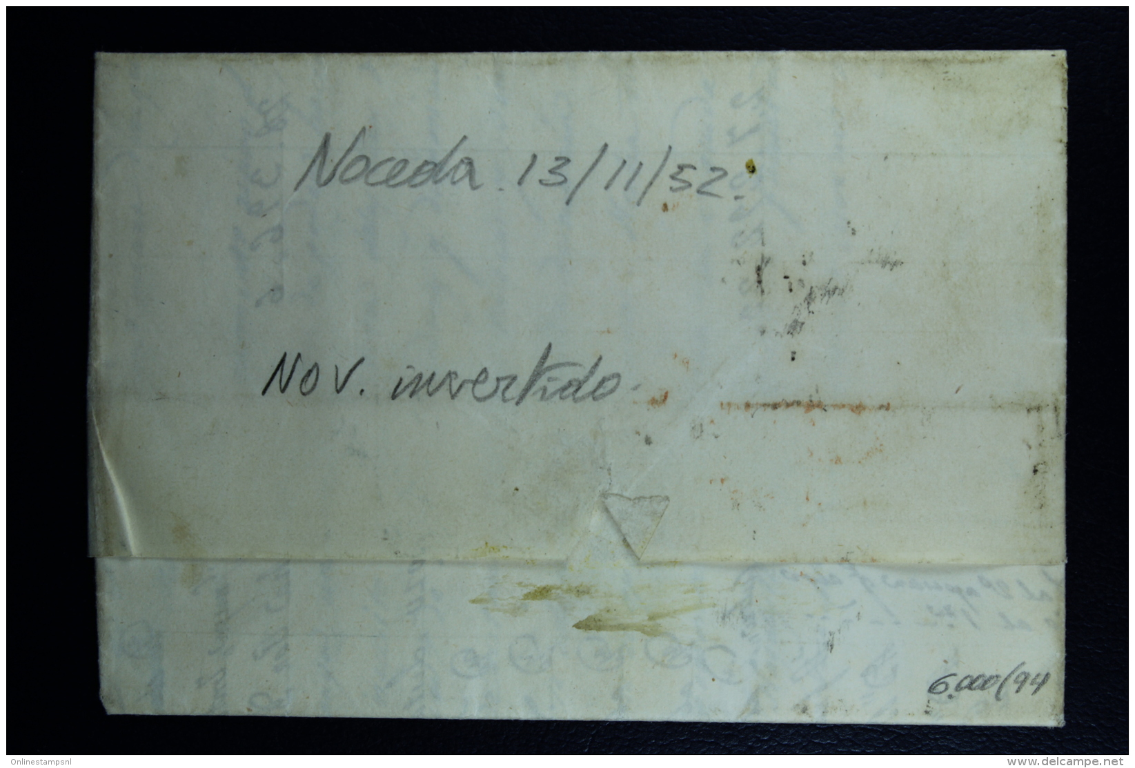 Spain: Cover De Nocenda A Santiago  Error Mes Invertida   Ed. 12 Mi Nr 12 , 1852 Month Invertered In Cancel - Briefe U. Dokumente