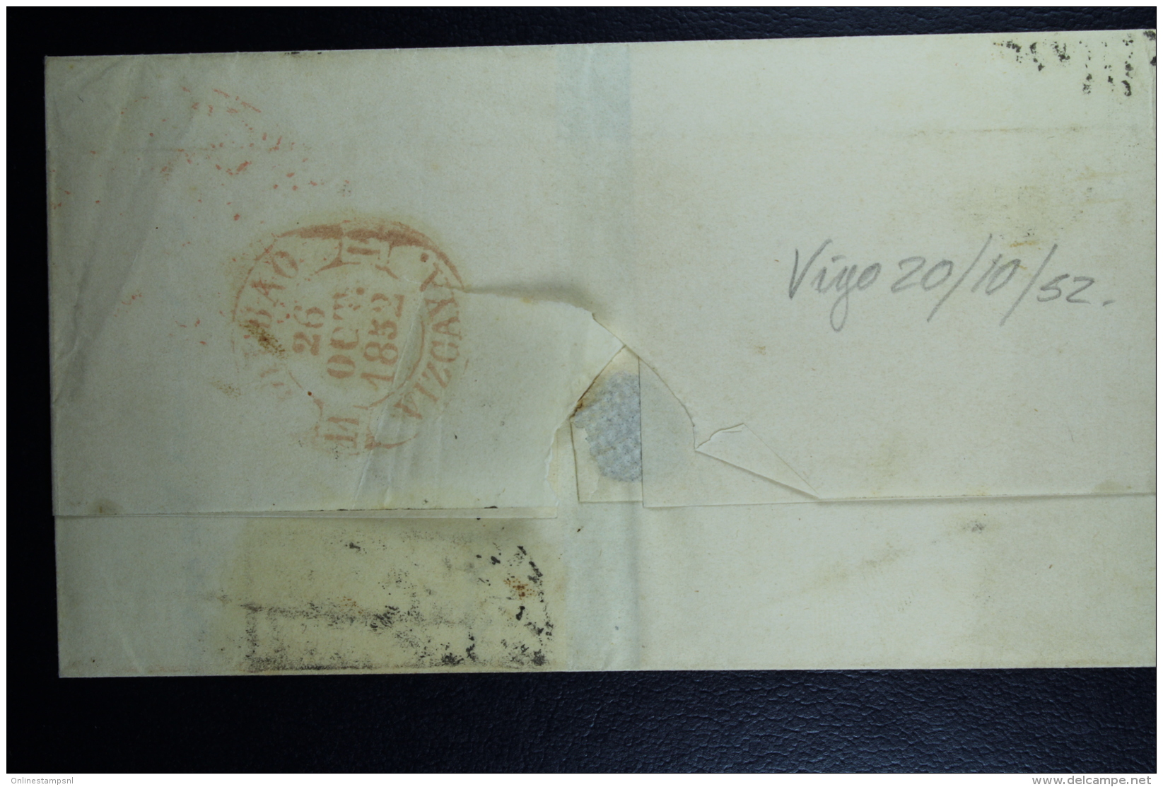 Spain: Cover Santiago A Ortigosa Ed. 12 Mi Nr 12 , 1852 - Briefe U. Dokumente